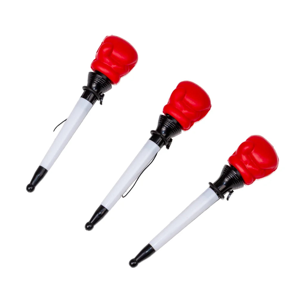 Novelty Funny Boxing Shaped Ballpoint Pen 0.5mm Gel Plastic Pens Pop out Toy for Kids Gift