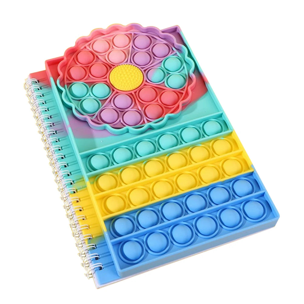 Custom Pop Its Toys Fidgets Spiral Notebooks Pop Push Popper Bubble Fidget Notebook