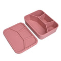Custom Logo BPA Free Non Toxic Airtight Seal Silicone Bento Lunch Boxes Meal Pre Food Container Children Kid Snack Storage Boxes