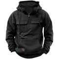 Custom Embroidered Logo Manufacturer Half Blank 100% Cotton 400 GSM Pullover Streetwear Quarter Zip up Men Hoodies