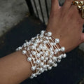 2025 New Arrival 3 Sizes Minimalist Bean Round Beaded Bracelet Jewelry 18k Gold White Pearl Handmade Fashion Bracelets