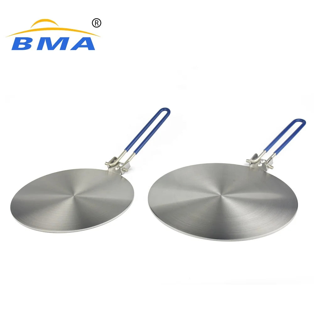Induction Adapter Plate Stainless Steel Cooktop Adapter Heat Diffuser Plate with Foldable Handle