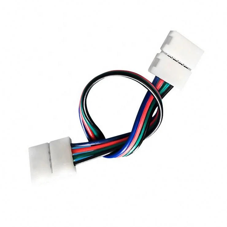 Solderless 10mm Width Led Strip Connectors 4 Pin Rgb Led Strip Light Connector Cable