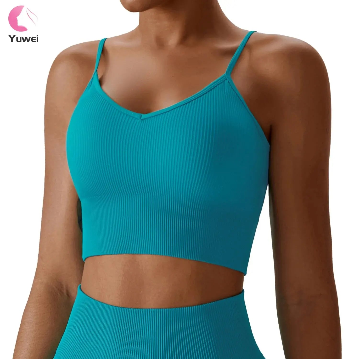 Women's Ribbed Seamless Workout Sports Bras Fitness Running Yoga Crop Tank Top