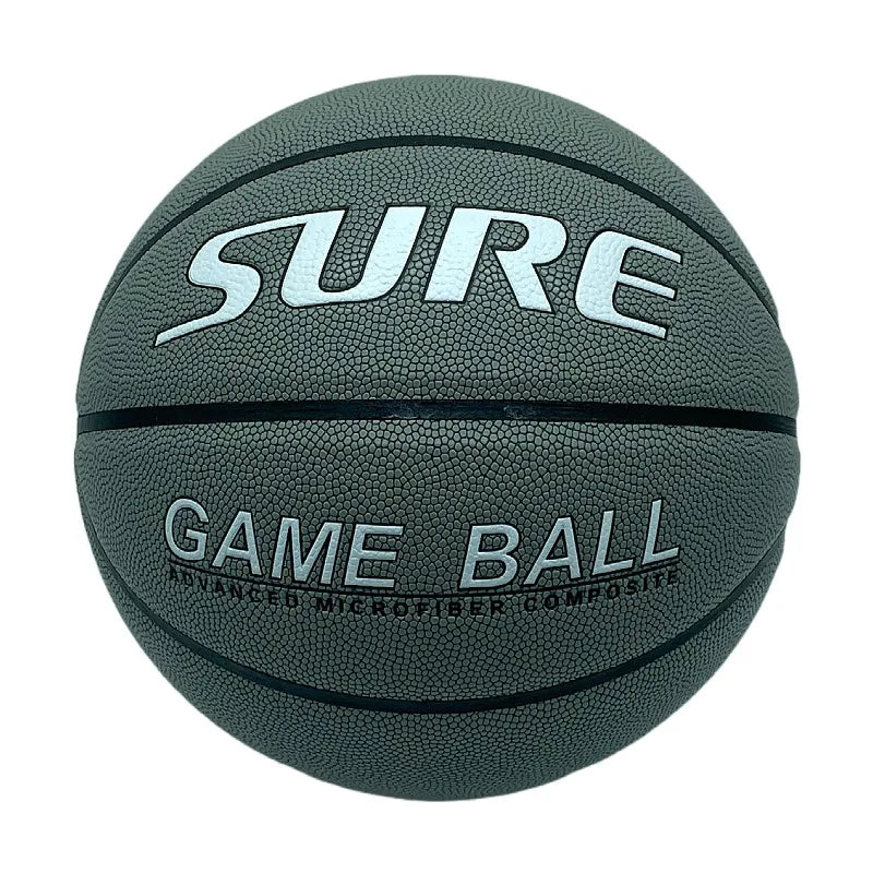 Composite Leather Gray Basketball Custom Printed Outdoor Indoor Basketball