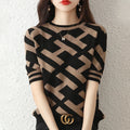 Women's T-shirts Summer New Cotton Knitted Sweaters Short Sleeves Casual Embroidery Ladies Tops Overside Pullover Tees Hot