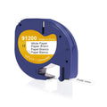 Dymo LetraTag Label Tape 91200 LT 12mm X 4m Plastic Black on White Compatible with Printer for Office & Home Use