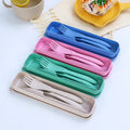 Eco Friendly Reusable Biodegradable Tableware Wheat Straw Cutlery Set Plastic Spoons for Travel Camping