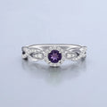 A4016 Abiding Jewelry Natural Gem Stones Amethsy Jewelry Rings Solid 925 Sterling Silver Rings for Charm Women
