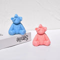 DIY Handmade 3D Sitting Cute Little Bear Aromatherapy Candle Silicone Mold