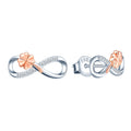 925 Silver Color Contrast Clover and Infinity Symbol Entwined CZ Earrings Anti Tarnish Jewelry
