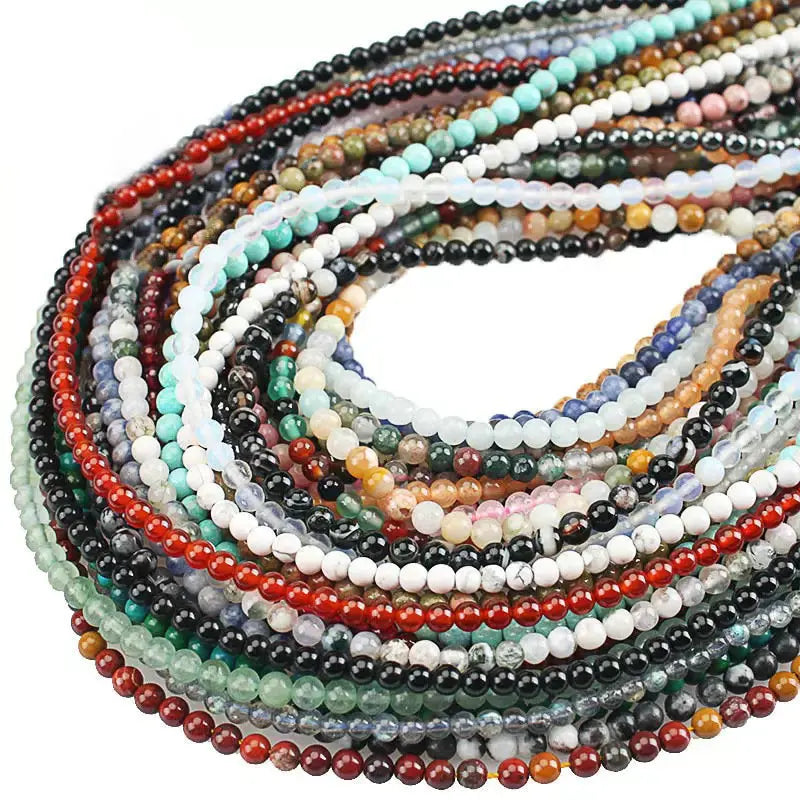 Wholesale Cross-Border 3mm Natural Stone Crystal Loose Beads Semi-Finished DIY Accessories for Jewelry Making