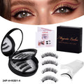 Premium Reusable Black Natural Magnetic Lash Tray Box Custom Logo Faux Mink Quantum Magnetic Eyelashes Set With Clip