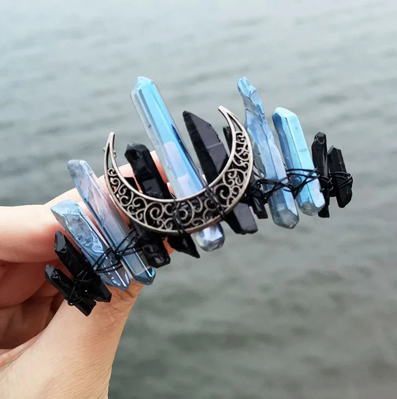 HZ Hongzhuo Quick Shipping Trendy Women's Headdress _ American Style New Hair Accessories_ Pure Handmade Natural Crystal Crown Healing Crystals