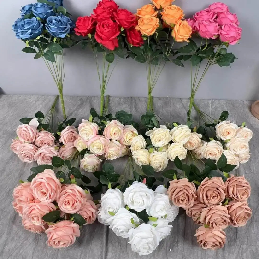 Decorative Flowers Wedding Artificial Flower Rose Bouquet Wedding Supplies 5 Head Hydrangea Artificial Flowers