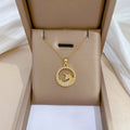 Europe Fashion Gold Plating Stainless Steel Crystal Rhinestone Horse Pendant Necklace for Women Girls Wedding Engagement Jewelry
