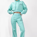 2024 Latest Terry Hoodie Flared Trousers Set  Slim Fit  Fashion Bell Bottom Pants With Letter Embroidery Women's Sports Suit