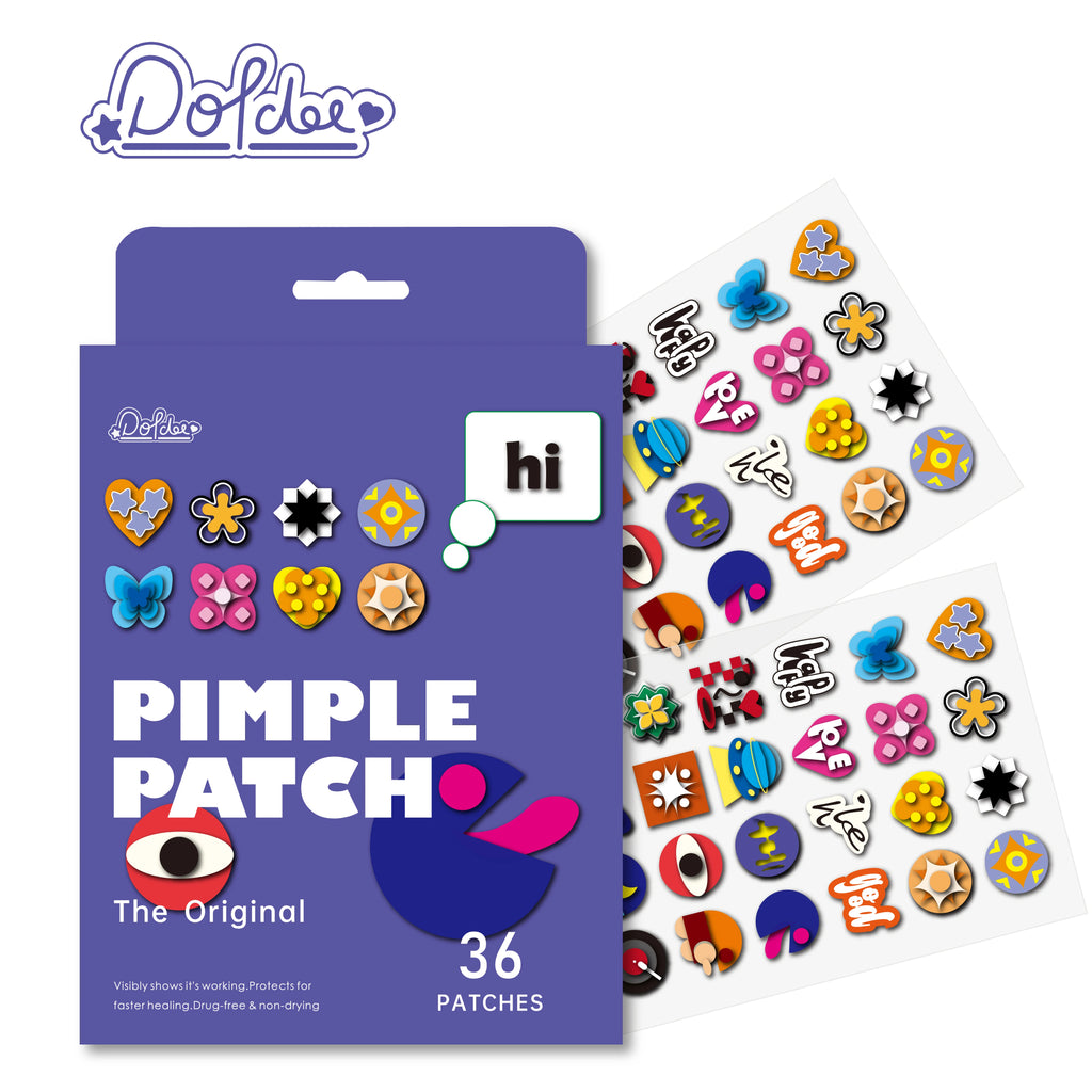 2025 New Design Hot Selling Print Pimple Patch Zit Hydrocolloid Acne Patch for Cover Blemish Thick and Thin