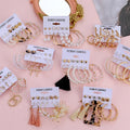 VKME Women Fashion Pearl Crystal Jewelry Tassel Drop Earrings Hoop Earrings Set Mixed Designs Leopard Earrings Jewelry 2022 MegaBDM