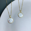 Round Vintage Guadalupe Virgin Necklace for Women Natural Mother of Pearl Shell Pendant Neck Wholesale