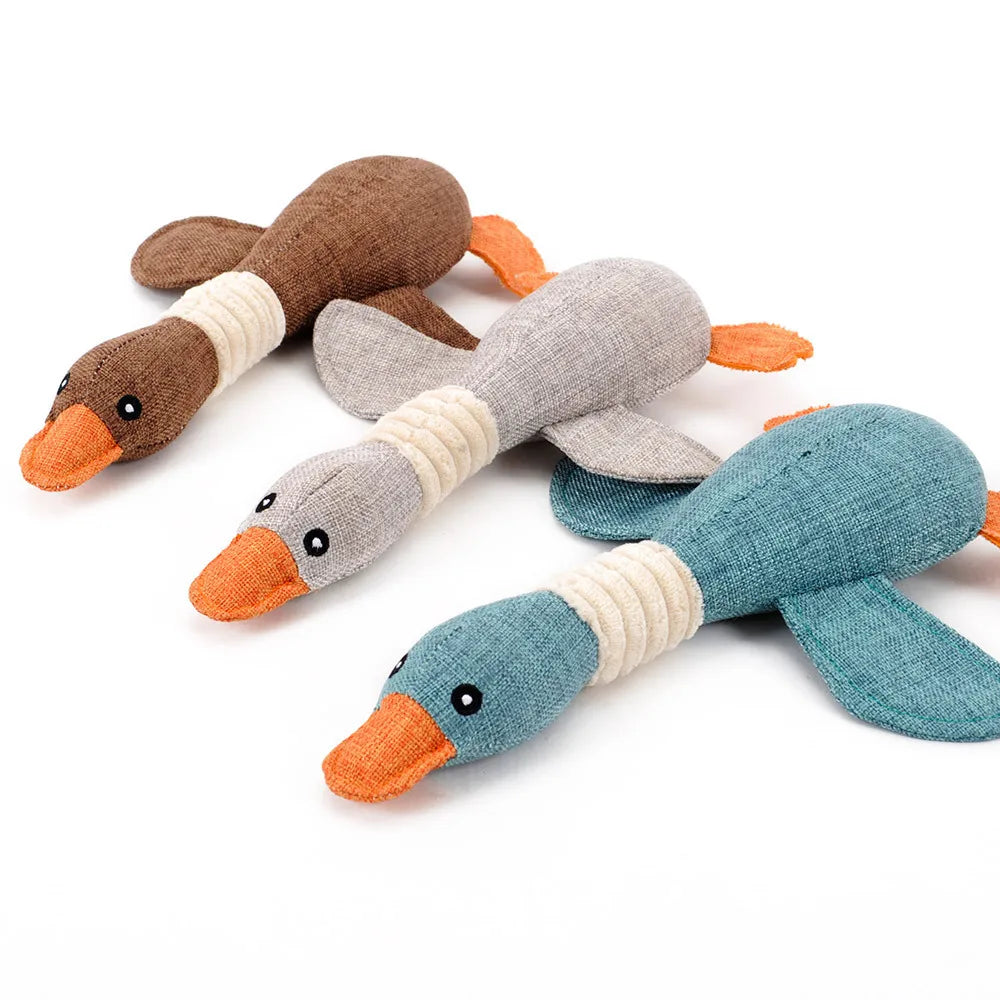 Puppy Teething Toys Dog Squeaky Toys the Duck Natural Fetching Retrieving Squeaky Pet Dog Toy