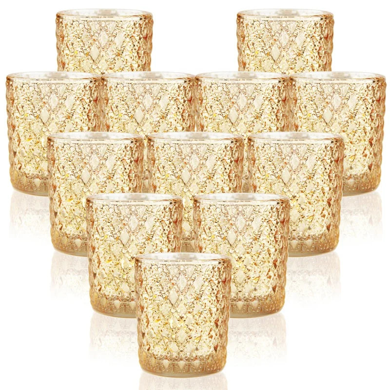 Bohemian Glass Candle Holder Thick Starry Sky Color Printed Candelabra for Home Decoration for Christmas Valentine's Day Easter