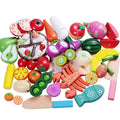 Wooden Cutting Cooking Food Sets Pretend Play Kitchen Kits Toy Magnetic Wood Vegetables Fruits Early Educational Development Toy