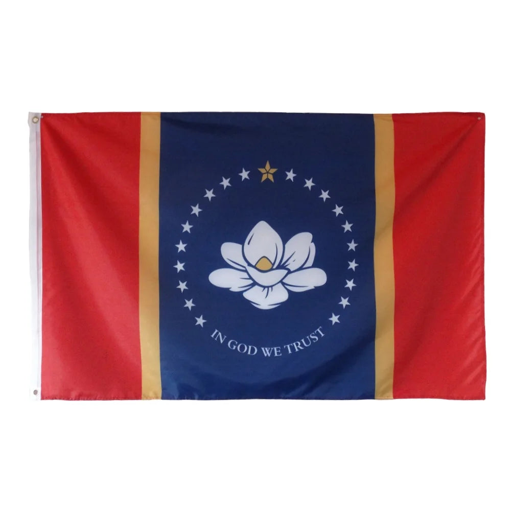 New Mississippi State Flag in GOD WE Trust 3x5 Ft Flag Banner
