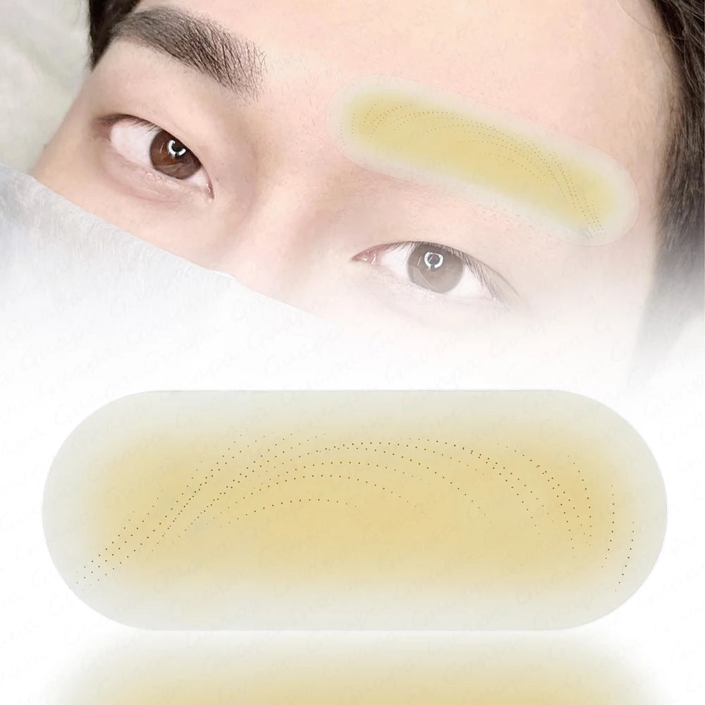 New Pre-printed Men Brow Shape Practice Skin Pads Individual Packed Eyebrow Transfer Skin Stickers for PMU Microblading Training