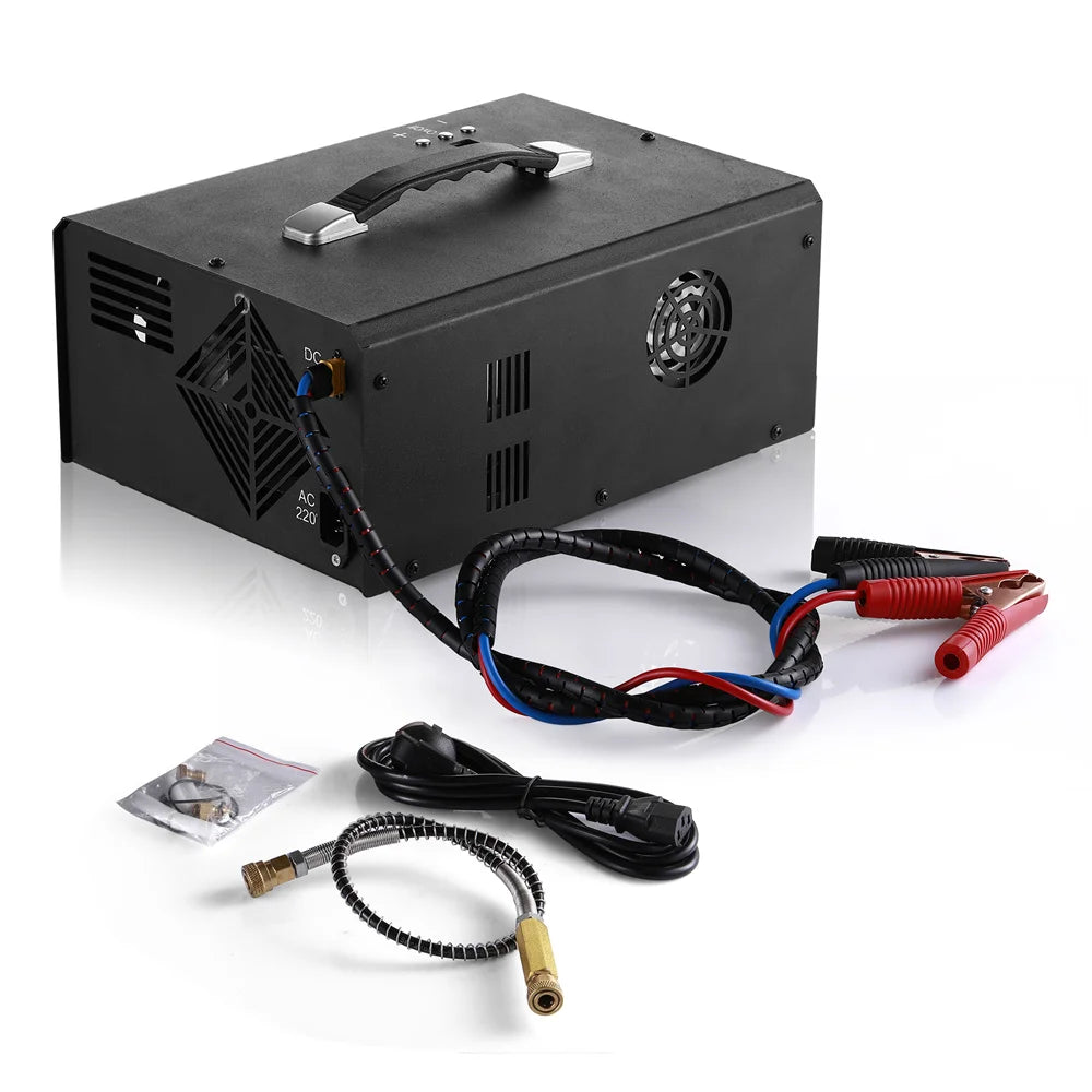 12v 220v Portable 300 bar Pcp Air Compressor Digital Display Auto Stop Pump With Built-in Transformer for Paintball HPA