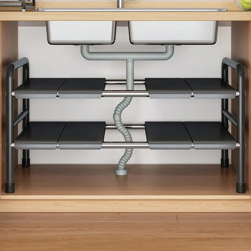 Adjustable Removable and Expendable Shelf  Easy to Install Indoor Stainless Steel Under Sink Rack