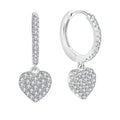 2025 YH JEWELLERY  Love S925 Sterling Silver Heart Hoop Drop Earrings Fashion Zircon Stud Earrings for Women