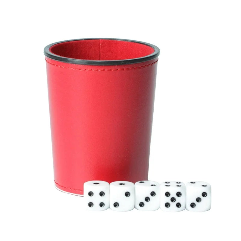Factory Wholesale Custom Gambling Faux Leather Dice Cup Set Soft Velvet Dice Set for Entertainment Products