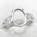 Sterling Silver 9*11mm Semi Mount Ring Empty Frame Blank Support Setting S925 Base Holder Without Center Stone for DIY Inlay