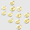 Wholesale Stainless Steel Hollow Zodiac Signs Disc Pendant Accessory for DIY Necklaces Bracelets Earrings Making