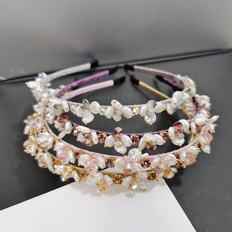 2025 New Flower Pearl  Hair Hoop for Women & Girls