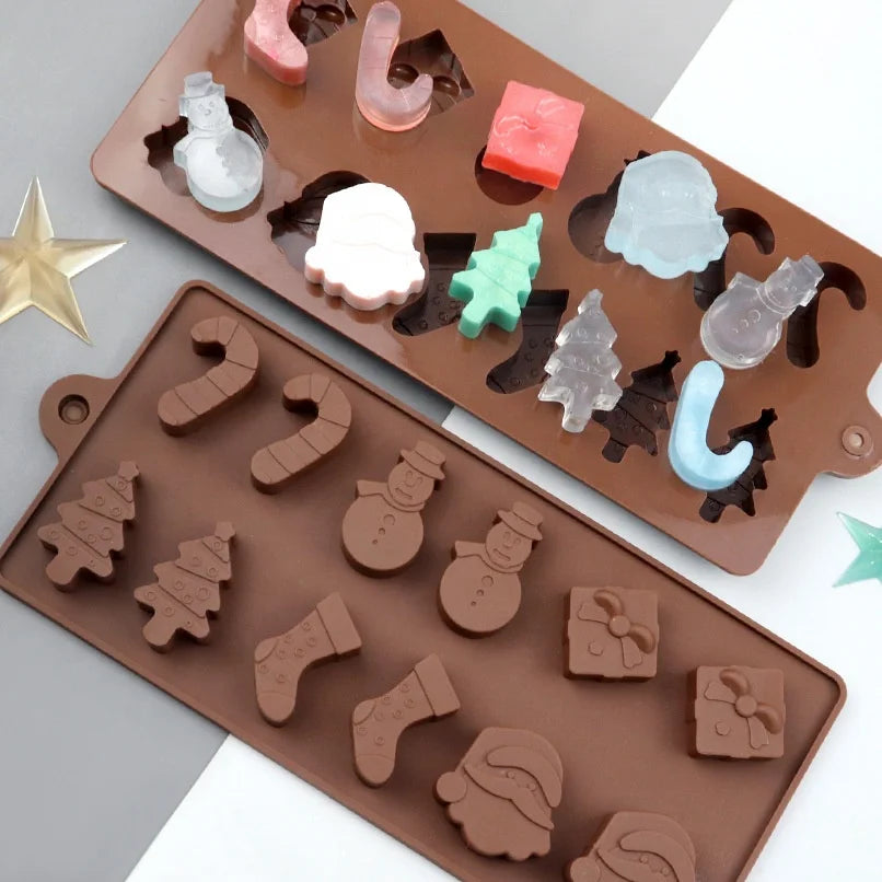 Wholesale Food Grade 3D Christmas Tree Snowman Snowflake Silicone Mold Cake Decorating Tool in Bag Usage for Cookie Number Shape