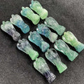 Wholesale Crystal Angel Carving Semi-precious Stone Crafts Beautiful Green Fluorite Angel