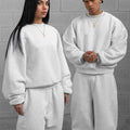 Men's Sweatshirt Set Couple Outfit Clothes Set Matching Sweatsuits Unisex Blank Heavyweight Sweatpants Set