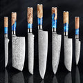 Damascus Stainless Steel Kitchen Knife Combination Set Disposable Household Sliced Knife Suite for Efficient Cutting