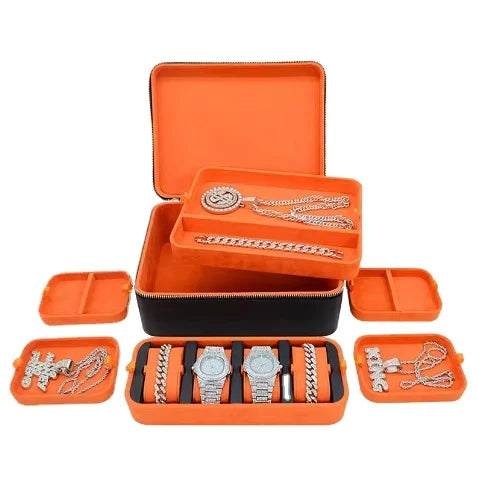 FORTE  Watch Case Jewelry Organizer Luxury  Leather  Jewelry Collection Storage Box Earrings Organizer Accessories Box for Women