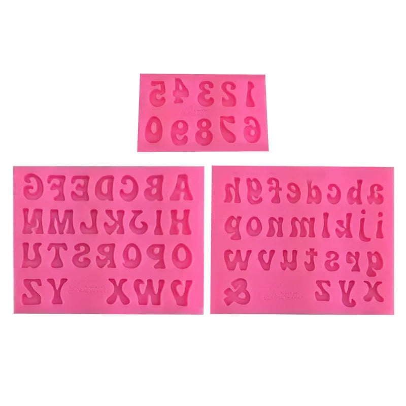Silicone Letter Number Mold Alphabet Silicone Letter and Chocolate Digital Jumbo Large Candle Cake Molds Letters Numbers Cement