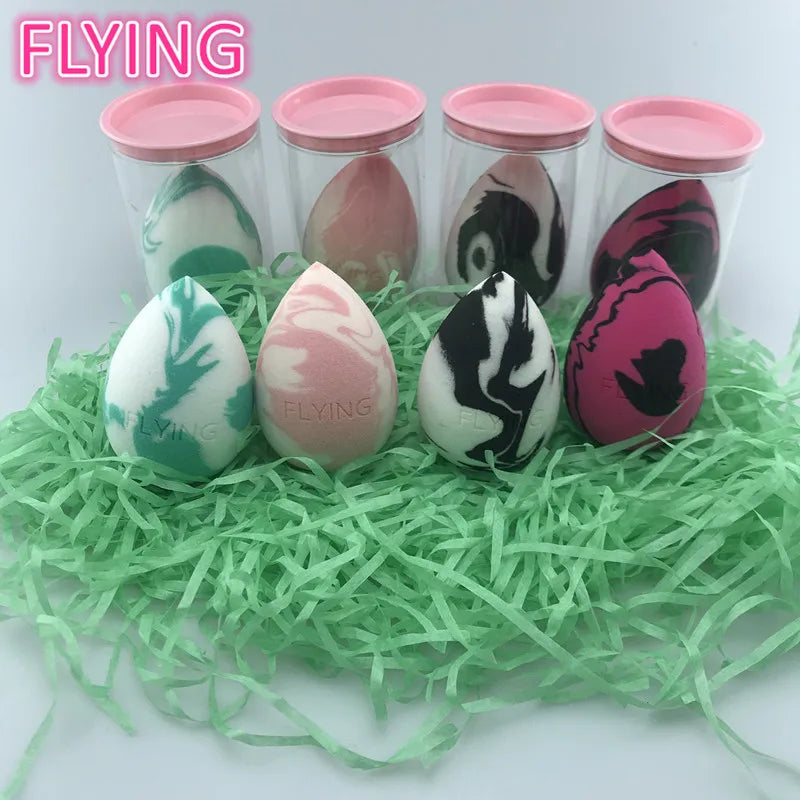 2024 New Arrivals FLY Beauty Private Label Super Soft Hydrophilic Latex-Free Polyurethane Marble 40x60mm Washable Makeup Sponge
