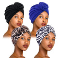 Hot Sale Elastic Style Turban Four Pieces/Set African Patterns Printed Headscarf Polyester Turban