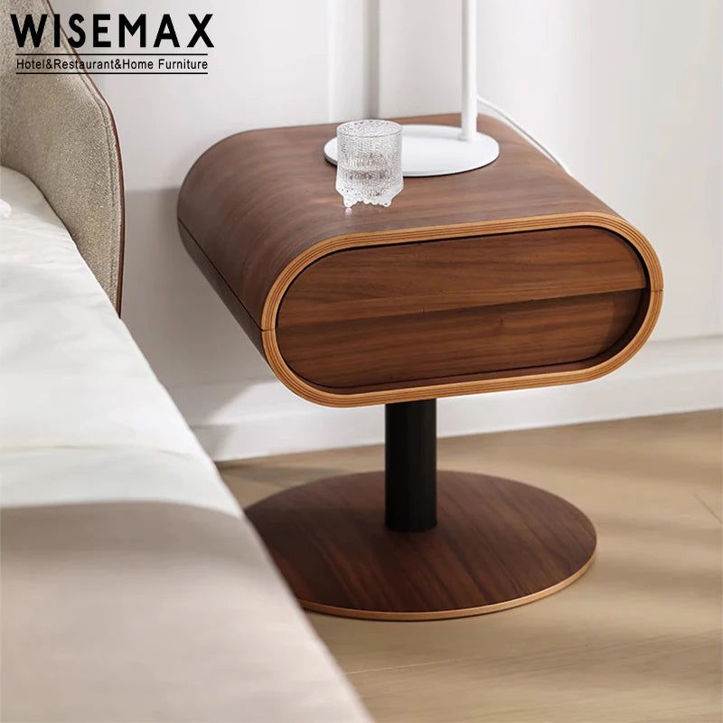 WISEMAX FURNITURE Designer Furniture Modern Bedroom Furniture Set Bed Side Table Nightstand with Drawer Solid Wood Nightstand