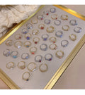 DS Factory Wholesale Fashion Ins Style Flower Zircon Ring Female Design Open Ring