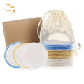 8cm Eco Friendly Reusable Bamboo Cotton Cosmetic Pads Laundry Bag Set Soft Remover Make up Private Label