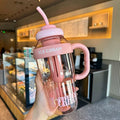 Large Capacity 1300ml Sport Camping Water Kettle Cute Belly Water Cup Summer Drinking Straw Bottle Kids Plastic Drinkware