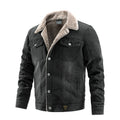 Autumn Winter European American Style Men's Denim Jacket  Fleece Lined Men's Jacket  Warm Casual Men's Coat