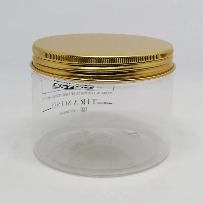 100ml 200ml 8oz 300ml 12oz 500ml clear White Black Amber Wide Mouth Cosmetic Containers Plastic Pet Jar with Aluminum Lid